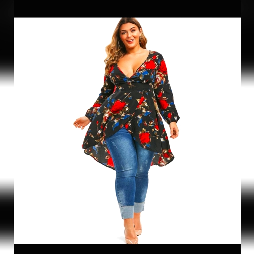 NWT Rose Gal Flower Tunic Top or Dress - Picture 1 of 6